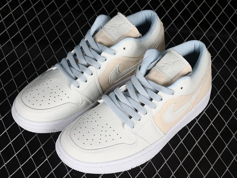 All categories Air Jordan Jordan series basketball shoes Air Jordan 1 Low Z version Air Jordan 1 Low "Canvas" AJ1 Joe 1 meter white canvas stitching low-top basketball shoes DQ4151-500